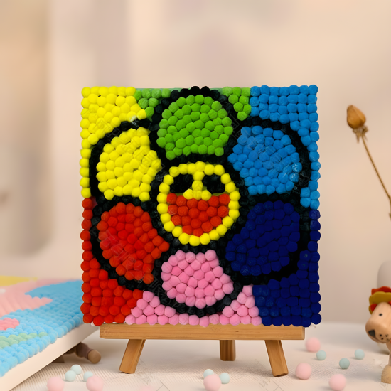 Pompom Ball Mosaic Art